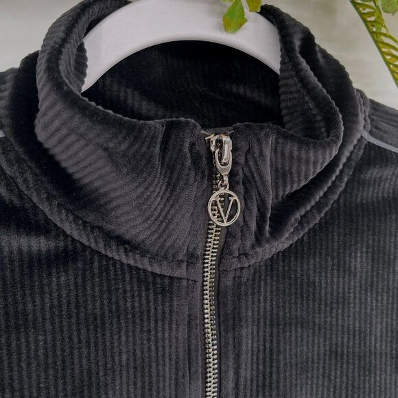 Victoria’s Secret On Point Velour Zip Up Jacket M Ribbed Corduroy Y2K - Picture 3 of 11